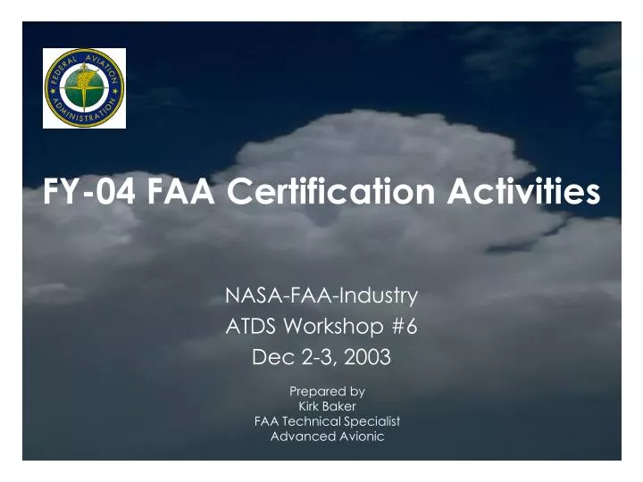 fy 04 faa certification activities