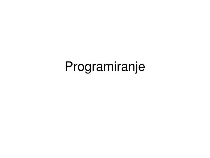 programiranje