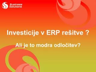 investicije v erp re itve
