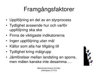 framg ngsfaktorer
