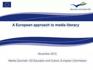 A European approach to media literacy