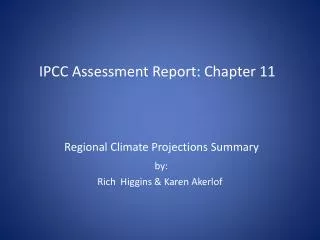 IPCC Assessment Report: Chapter 11
