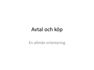 avtal och k p