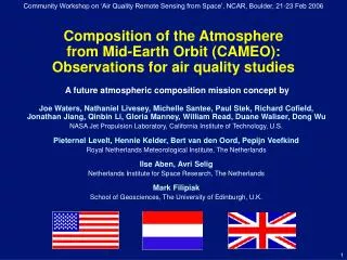 Composition of the Atmosphere from Mid-Earth Orbit (CAMEO): Observations for air quality studies