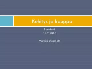 kehitys ja kauppa