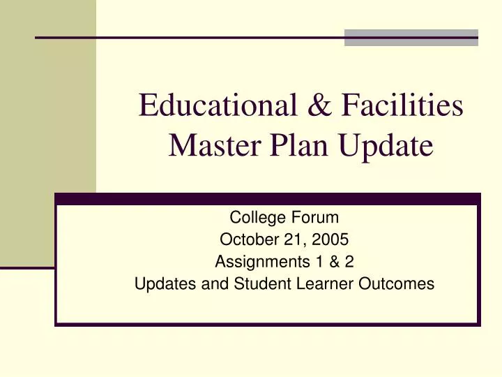 educational facilities master plan update