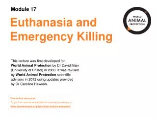 Euthanasia and Emergency Killing