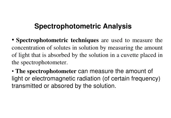 spectrophotometric analysis