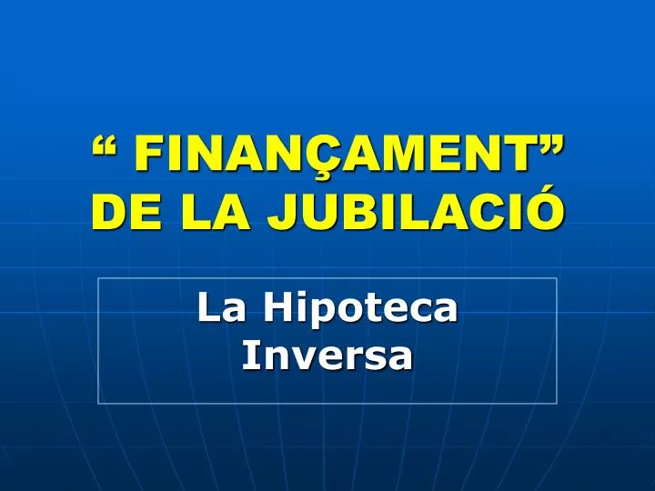 finan ament de la jubilaci