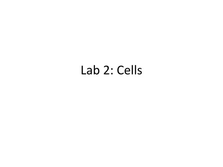 lab 2 cells