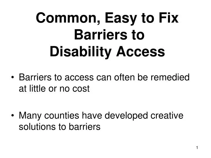 common easy to fix barriers to disability access