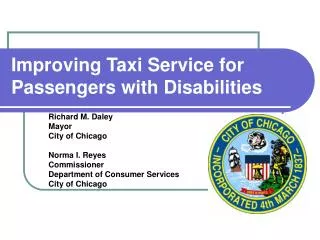 Improving Taxi Service for Passengers with Disabilities