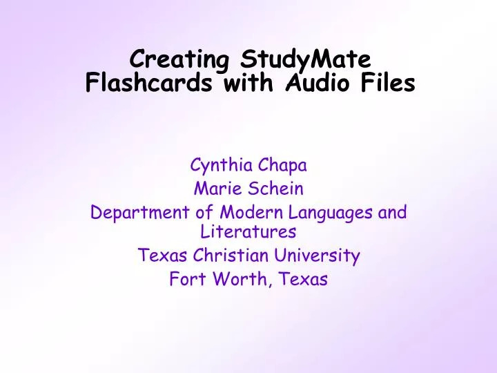 creating studymate flashcards with audio files