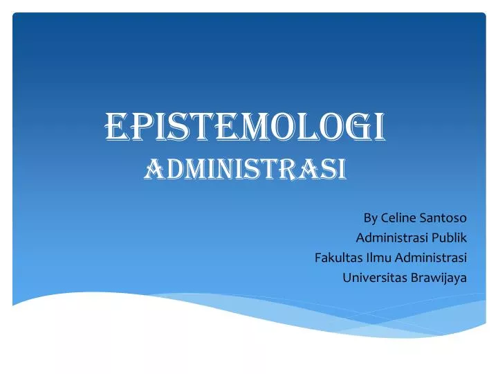 epistemologi administrasi