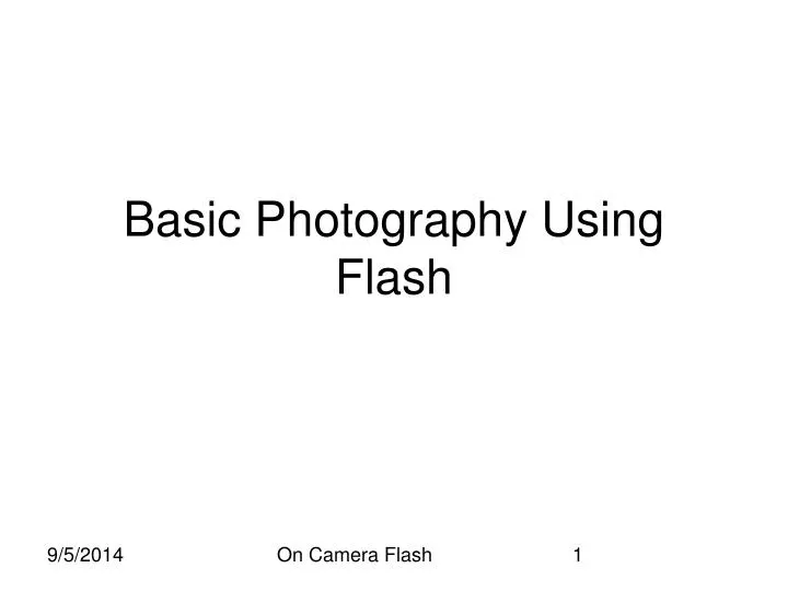 basic photography using flash