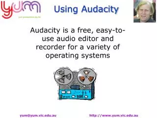 Audacity is a free, easy-to-use audio editor and recorder for a variety of operating systems