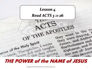 THE POWER of the NAME of JESUS