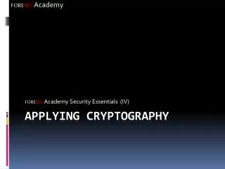 Applying Cryptography