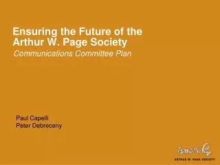 ensuring the future of the arthur w page society