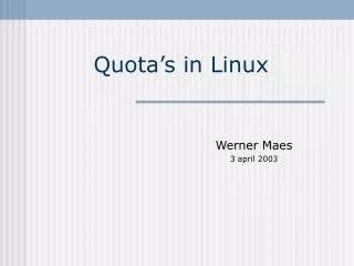 Quota’s in Linux