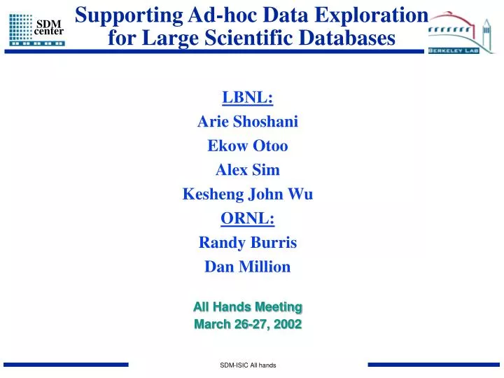 supporting ad hoc data exploration for large scientific databases