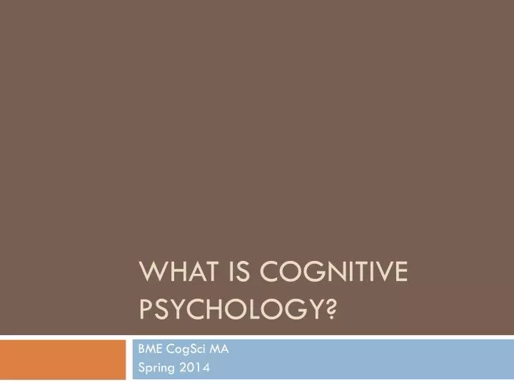 what is cognitive psychology