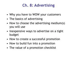 Ch. 8: Advertising