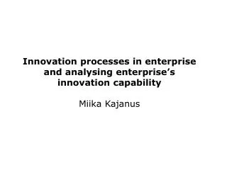 Typical innovation process?