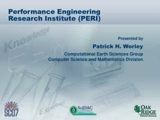 Performance Engineering Research Institute (PERI)