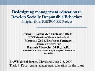 Susan C. Schneider, Professor HRM, HEC University of Geneva, Switzerland