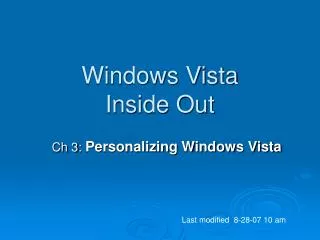 Windows Vista Inside Out