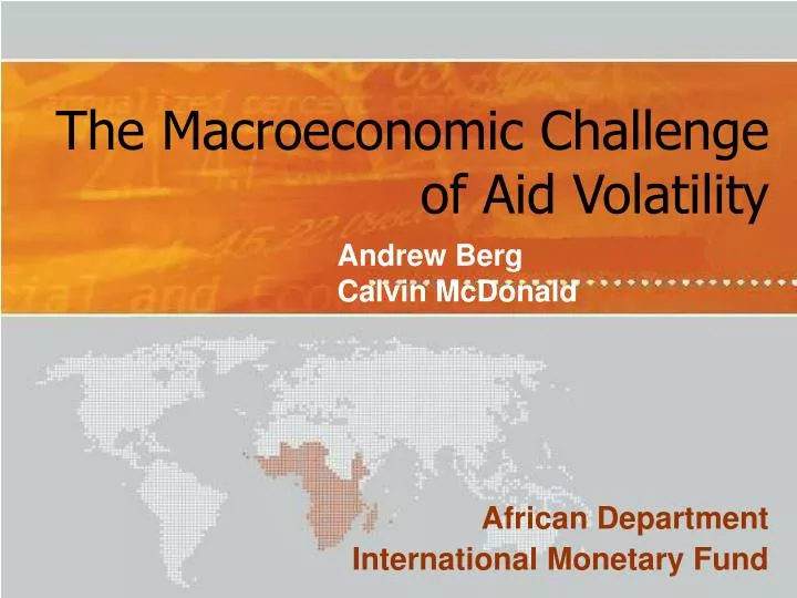 the macroeconomic challenge of aid volatility