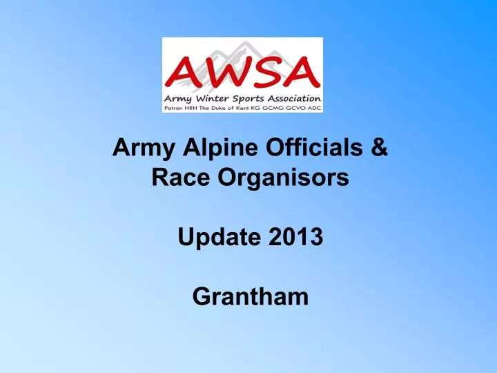 army alpine officials race organisors update 2013 grantham