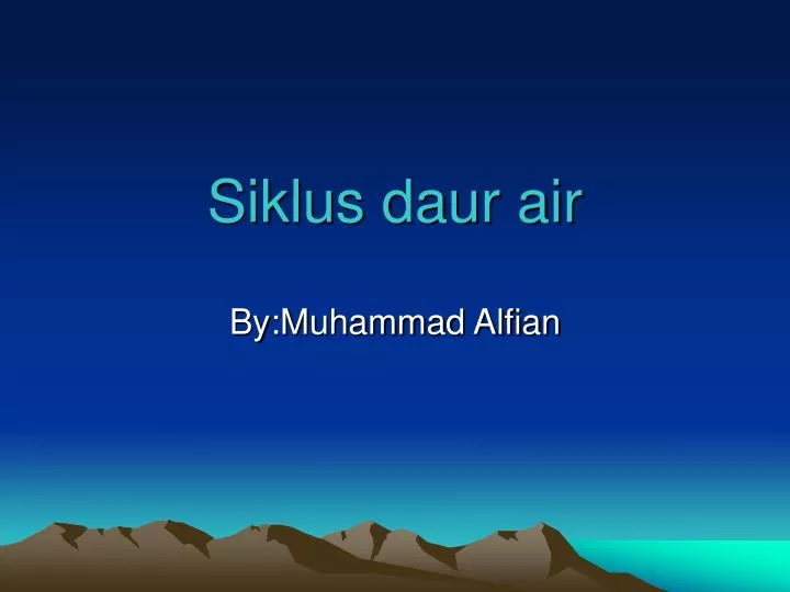 siklus daur air