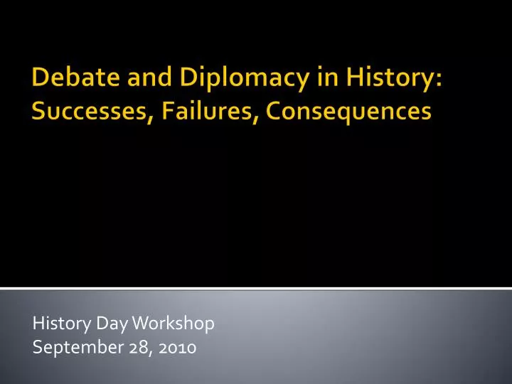 history day workshop september 28 2010