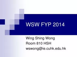 WSW FYP 2014