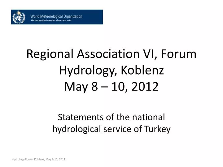 regional association vi forum hydrology koblenz may 8 10 2012