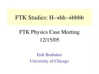 FTK Studies: H hhbbbb