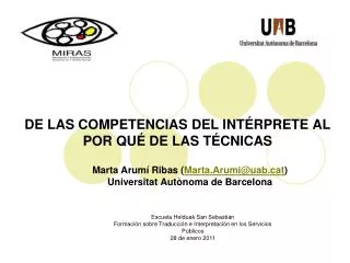 de las competencias del int rprete al por qu de las t cnicas