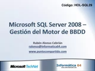 microsoft sql server 2008 gesti n del motor de bbdd