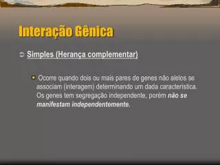 intera o g nica