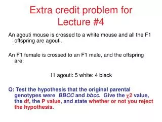 Extra credit problem for Lecture #4
