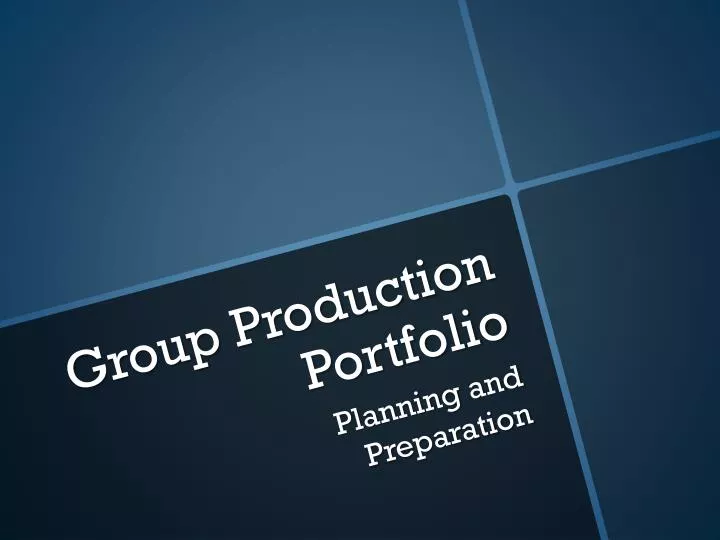 group production portfolio