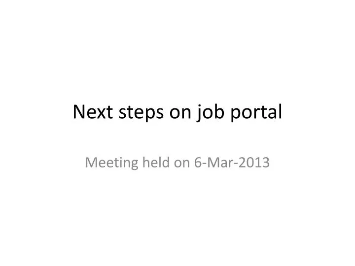 next steps on job portal