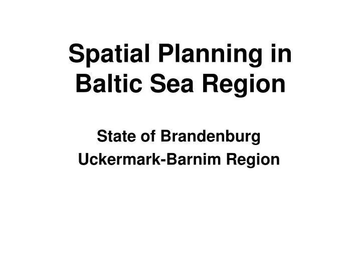 spatial planning in baltic sea region
