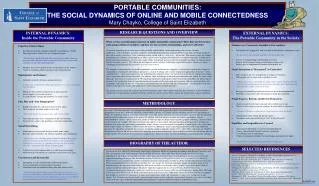 PORTABLE COMMUNITIES: THE SOCIAL DYNAMICS OF ONLINE AND MOBILE CONNECTEDNESS