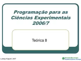 programa o para as ci ncias experimentais 2006 7