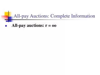 All-pay Auctions: Complete Information