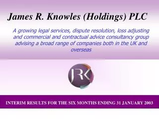 James R. Knowles (Holdings) PLC