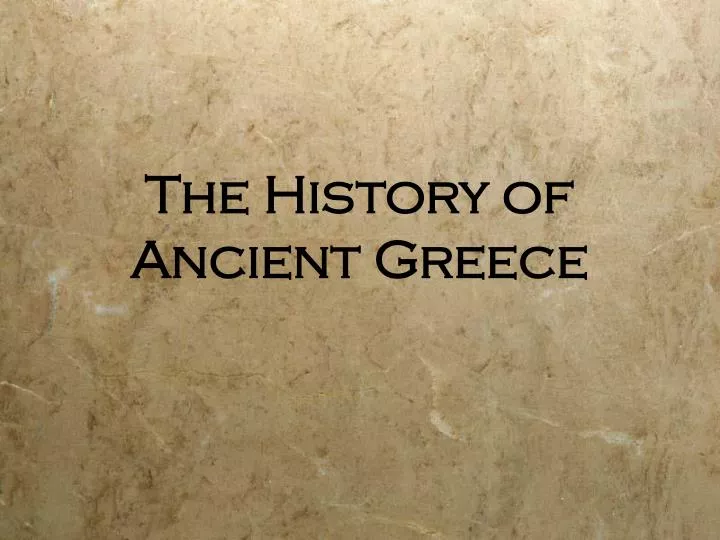 the history of ancient greece
